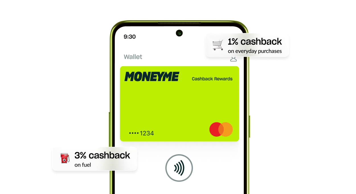 MoneyMe Cashback Card on Phone